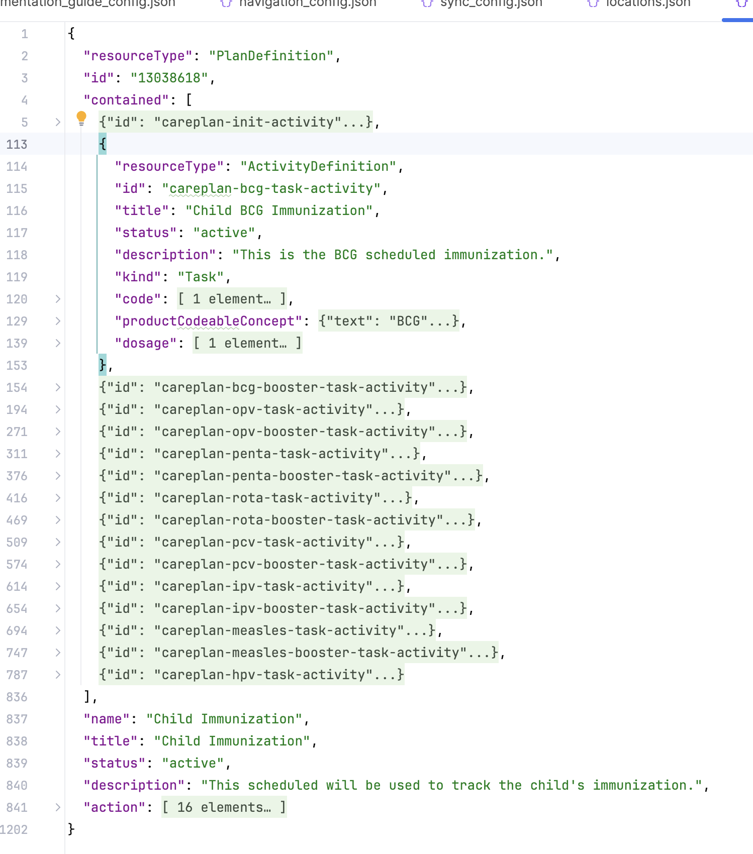 immunization config